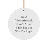 Funny Vice-principal Gifts from Friends for Christmas Unique Circle Ornament, Vice-principal Quote, Office Decor, Vice-principal Christmas Unique Gifts, Funny Circle Ornament - Image 1